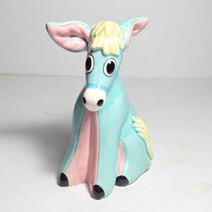 Lefton Donkey Coin Bank Blue Vintage